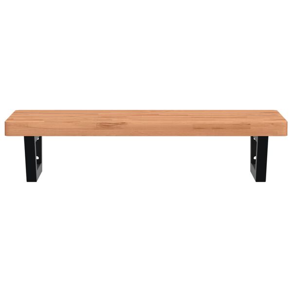 vidaXL Zidna polica za umivaonik od čelika i masivne bukovine