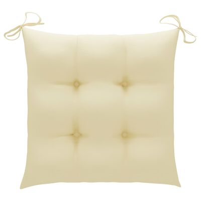 vidaXL Vrtne stolice s krem bijelim jastucima 6 kom masivna tikovina