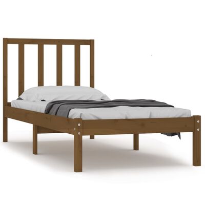 vidaXL Okvir za krevet boja meda od borovine 75 x 190 cm mali