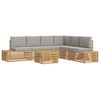 vidaXL 7 kom. Set vanjskih sofa Poliester Bijela i svjetlosiva