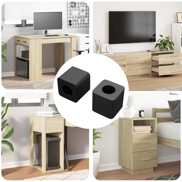 vidaXL Držač ladice 2 pcs Crna 15 x 15 x 15mm PP kopolimer