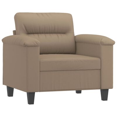 vidaXL Fotelja s tabureom boja cappuccina 60 cm od umjetne kože
