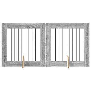 vidaXL Vrata za pse s postoljem 2 pcs Siva sonoma 80 x 80 cm