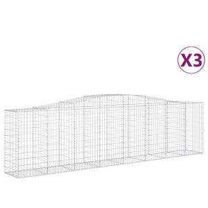 vidaXL Lučne gabionske ko&scaron;are 3 kom 400x50x100/120cm pocinčano željezo