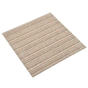 vidaXL Tepih 20 pcs Prugasta bež 50 x 50 cm 100% Polipropilen