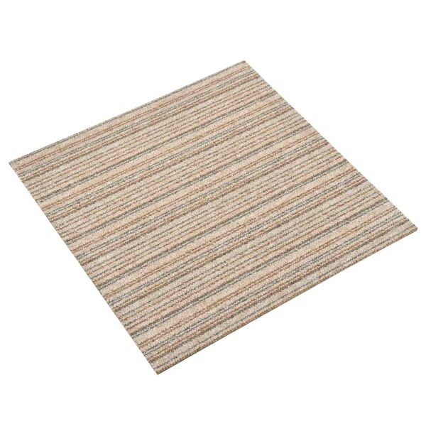 vidaXL Tepih 20 pcs Prugasta bež 50 x 50 cm 100% Polipropilen