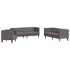 vidaXL Chesterfield garnitura od 3 dijela, siva, umjetna koža