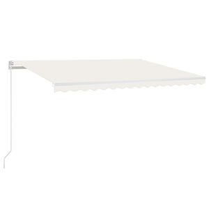 vidaXL Tenda na ručno uvlačenje s LED svjetlom 450 x 300 cm krem