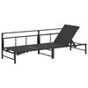vidaXL Ležaljka Crna 200 x 62 x 59,5 cm Tekstilen