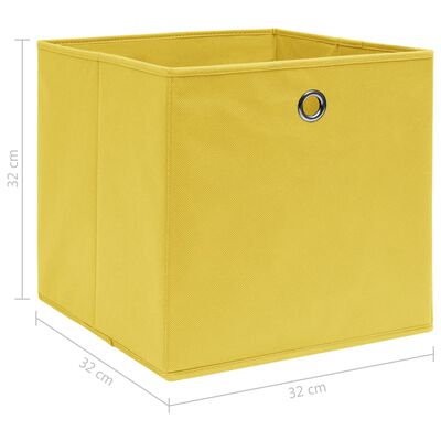 vidaXL Kutije za pohranu 4 kom žute 32 x 32 x 32 cm od tkanine