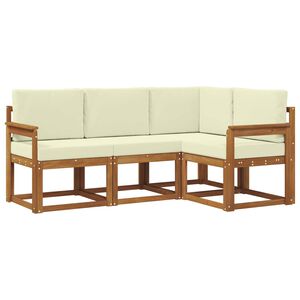 vidaXL Set vanjskih sofa s jastukom 4 pcs Prirodna i krem