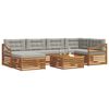 vidaXL Set vanjskih sofa s jastukom 7 pcs Prirodna i svijetlo siva