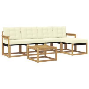 vidaXL Set vanjskih sofa s jastukom 6 pcs Bijela i krem