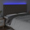 vidaXL LED uzglavlje smeđesivo 180x7x118/128 cm od tkanine
