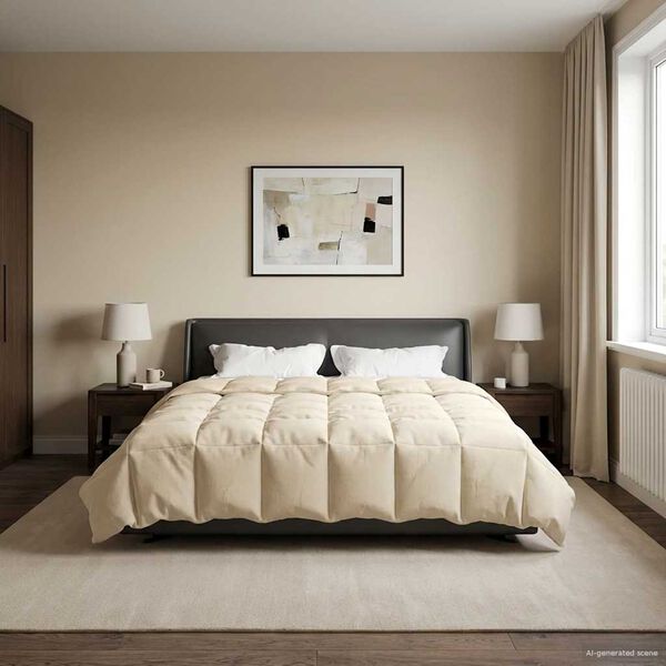 vidaXL Zimska pokrivača &Scaron;onerisan Krema 200 x 200 cm Mikrovlakna