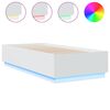 vidaXL Okvir za krevet s LED svjetlima bijeli 90 x 200 cm drveni