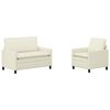 vidaXL Set sofe 2 pcs Krem Tkanina