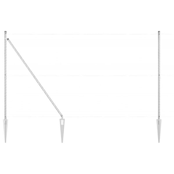 vidaXL Stup za ogradu Ostalo 52 pcs Siva 3,2 x 3,2 x 170 cm Čelik