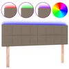vidaXL LED uzglavlje smeđesivo 144x5x78/88 cm od tkanine