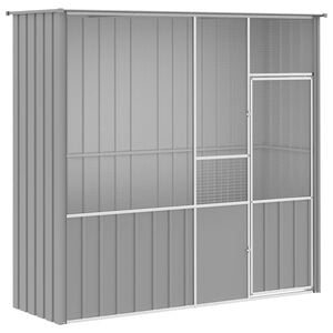 vidaXL Kavez za ptice sivi 215 x 78 x 200 cm od pocinčanog čelika