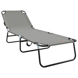 vidaXL Sklopiva ležaljka za sunčanje Siva 188 x 57 x 86,5 cm Poliester