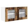 vidaXL Zidni stakleni ormarić PORTO Staro drvo 80 x 31 x 40 cm