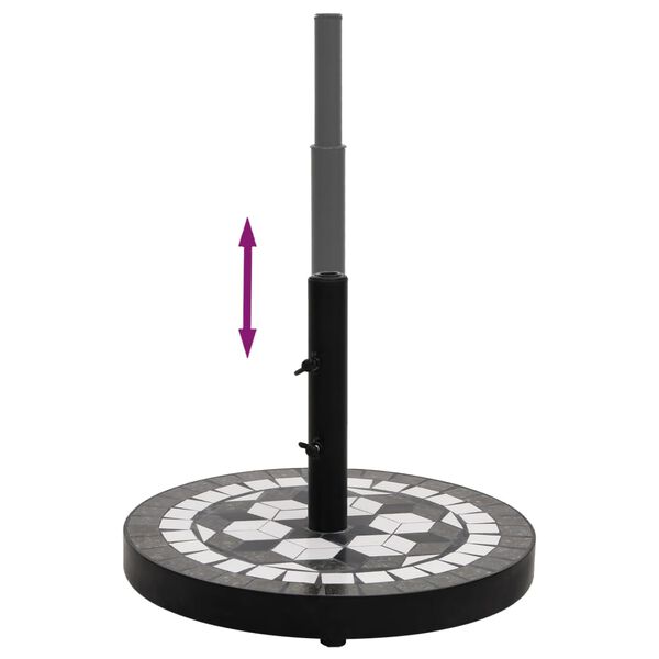 vidaXL Postolje za suncobran okruglo 12 kg crno-bijeli