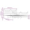 vidaXL Metalni okvir kreveta uzglavlje i podnožje crni 183x213 cm