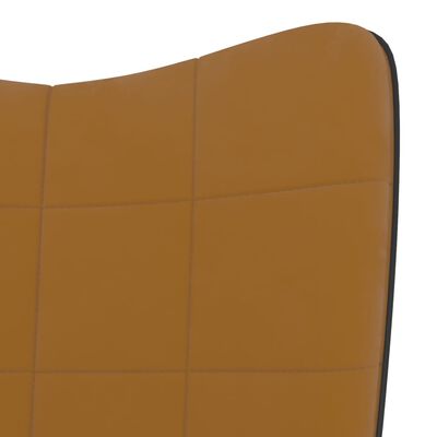vidaXL Stolica za opuštanje s osloncem za noge smeđa baršun i PVC