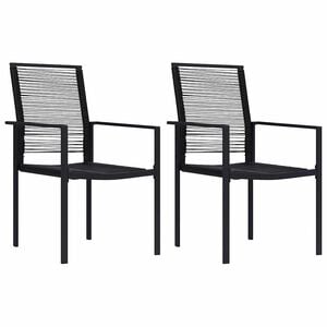 vidaXL Vrtne stolice 2 kom od PVC ratana crne