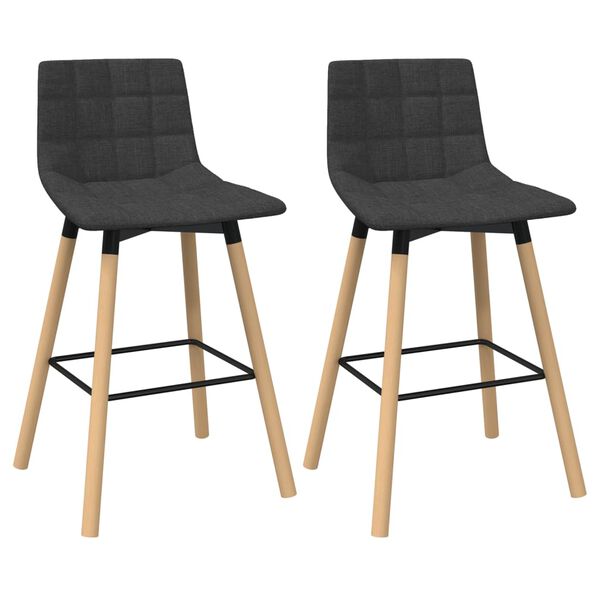 vidaXL Barski stolci od tkanine 2 kom tamnosivi