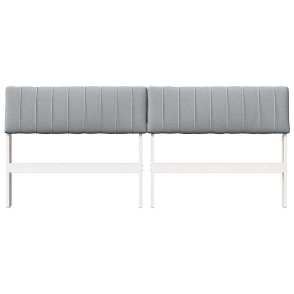 vidaXL Tapecirani uzglavlje Svijetlo siva 180 cm Čvrsto borovo drvo