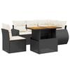 vidaXL 6-dijelni set vrtnih sofa s jastucima crni od poliratana