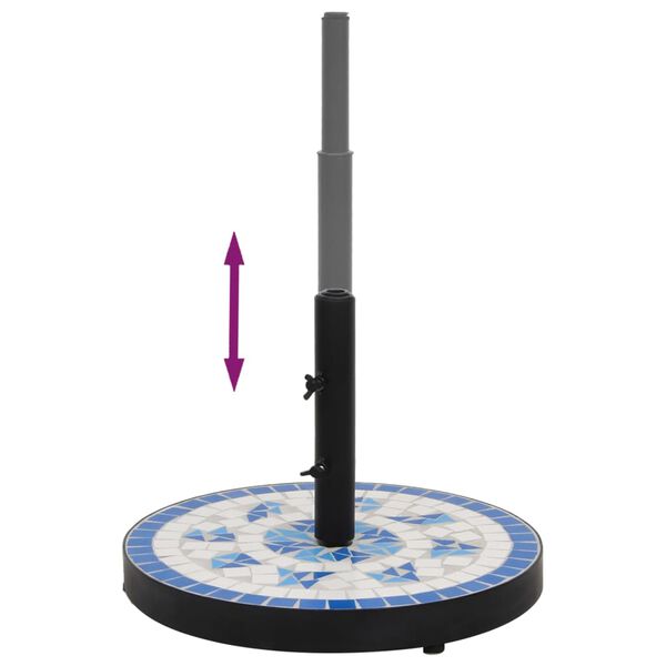 vidaXL Postolje za suncobran okruglo 12 kg plavo-bijelo