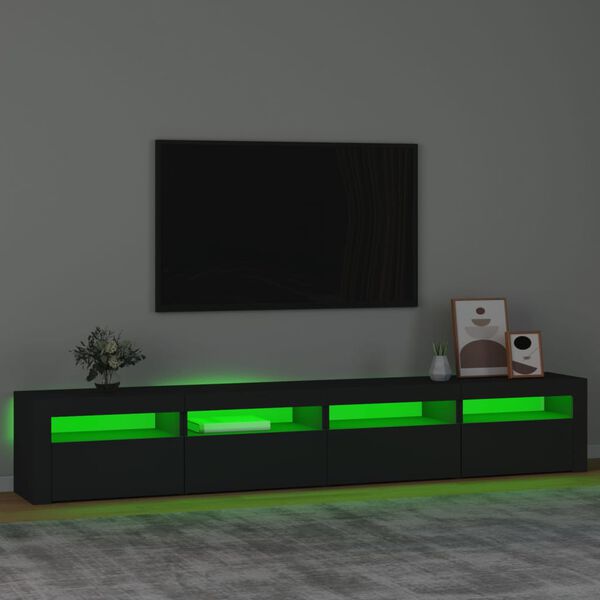 vidaXL TV ormarić s LED svjetlima crni 240 x 35 x 40 cm