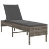 vidaXL Ležaljka s jastukom siva 55x200x44 cm poli ratan