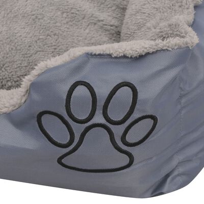 vidaXL Krevet za pse s podstavljenim jastukom veličina XL sivi