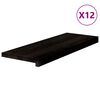 vidaXL Gazi&scaron;ta stepenice 12 kom smeđe-crni 70x30x2 cm masivna hrast