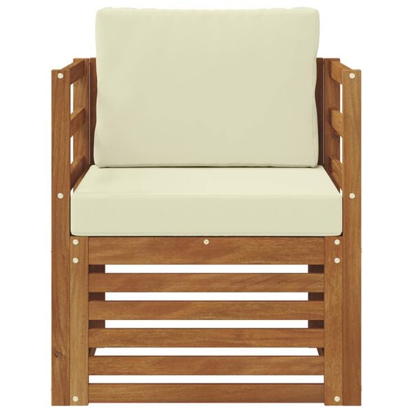 vidaXL Set vanjskih sofa Čvrsto drvo akacije i poliester Prirodna