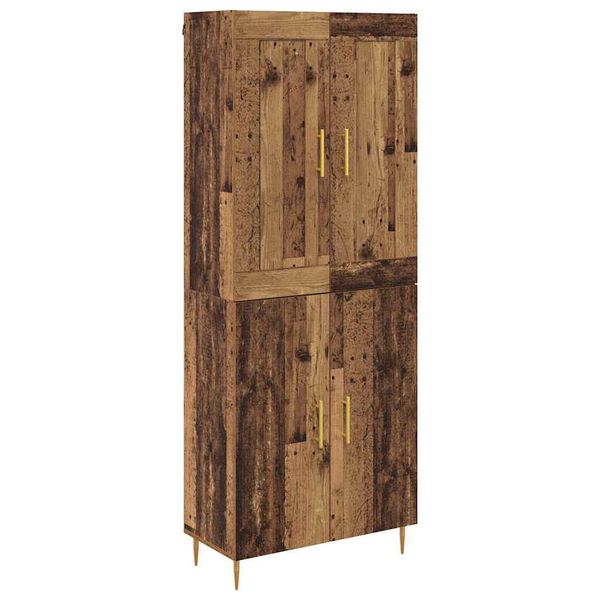 vidaXL Highboard Staro drvo 69,5 x 34 x 180 cm Konstruirano drvo