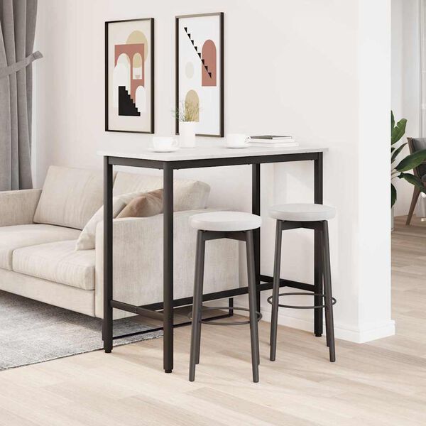 vidaXL stol Bijelo 100 x 50 x 91 cm Inženjerska drva i čelik