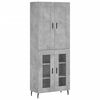 vidaXL Visoka komoda siva betona 69,5x34x180 cm od konstruiranog drva