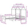 vidaXL Set dnevnog kreveta i klupe s krovom bijeli 90x190 cm borovina
