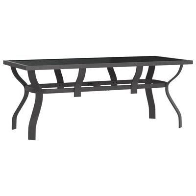 vidaXL Vrtni stol sivo-crni 180 x 80 x 70 cm od čelika i stakla