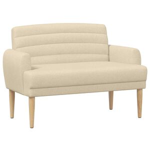 vidaXL Ljubavni kauč s gumbima Krem 116 x 67 x 80 cm Tkanina