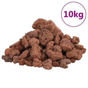 vidaXL Vulkansko kamenje 10 kg crveno 1-2 cm
