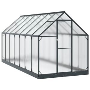 vidaXL Vrtni staklenik s vratima Antracit 183,5 x 423,5 x 207 cm