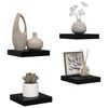 vidaXL Plutajuće zidne police 4 kom sjajne crne 23 x 23,5 x 3,8 cm MDF