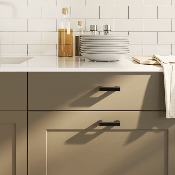 vidaXL Ručke za ormarić 20 kom crne 64 mm od nehrđajućeg čelika