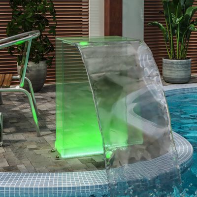 vidaXL Fontana za bazen s RGB LED svjetlima akrilna 51 cm